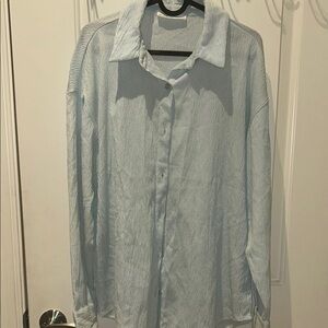 OAK + FORT Light Blue Casual Button Down Shirt